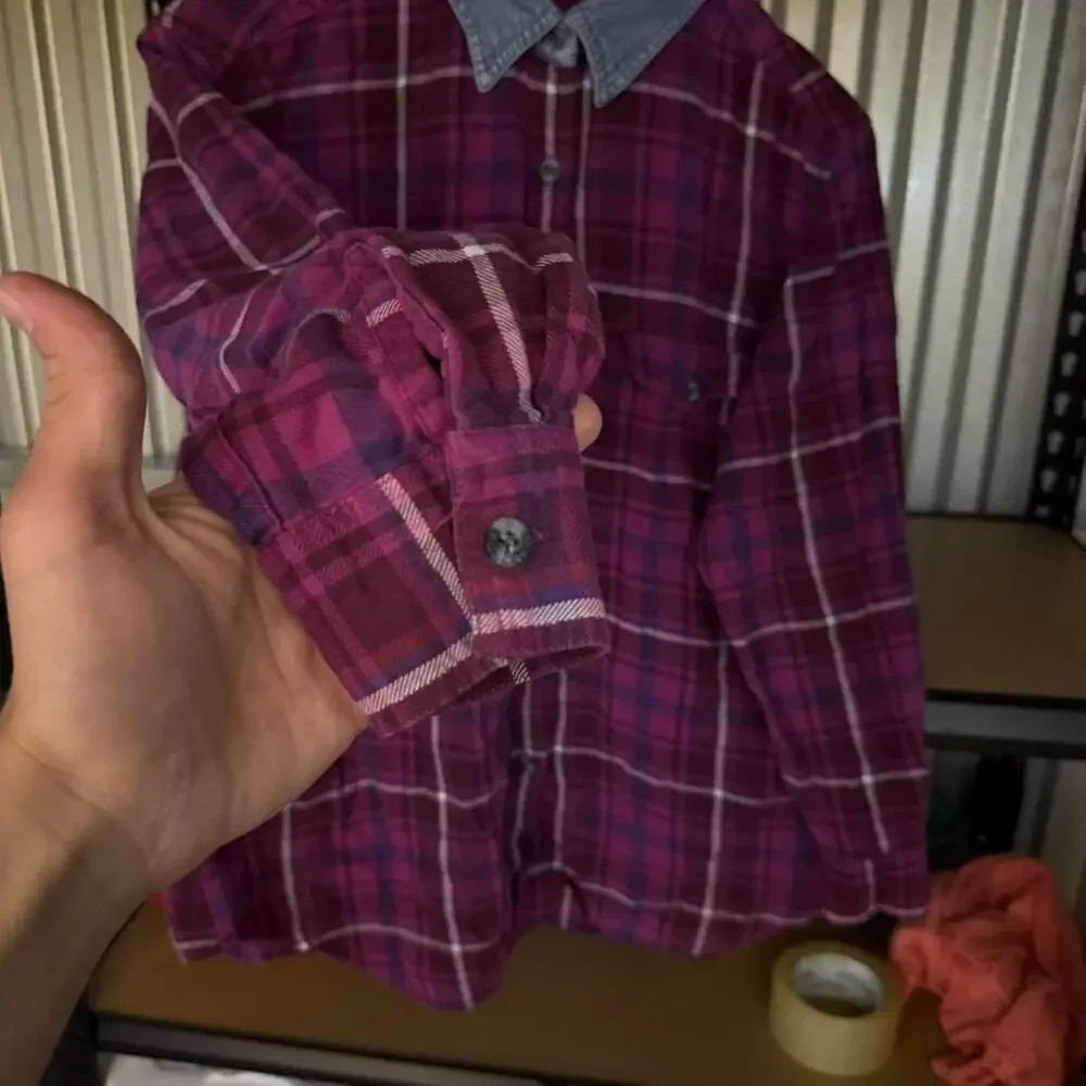 Vintage Route 66 Purple Plaid Flannel Shirt Medium